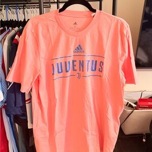Adidas Coral Tee with Navy Logo